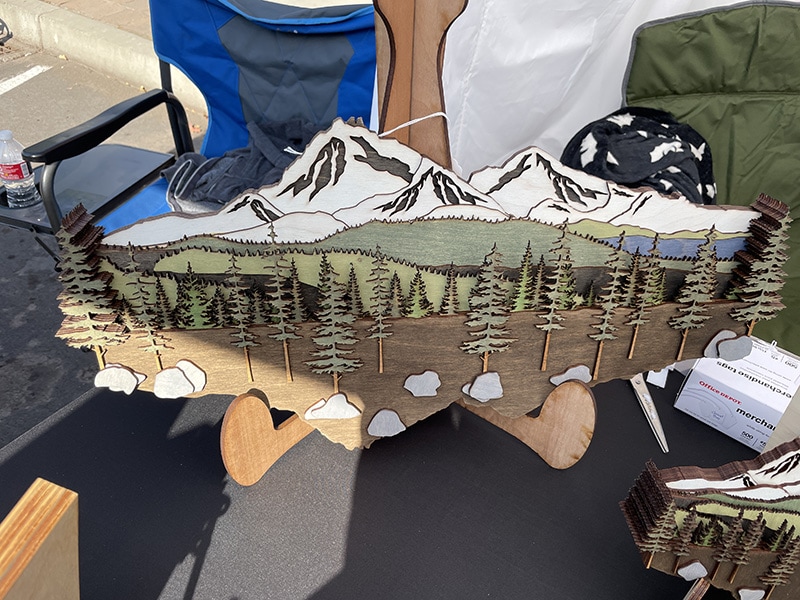 Three Sisters Mountains as displayed at the 2022 Sisters Harvest Faire